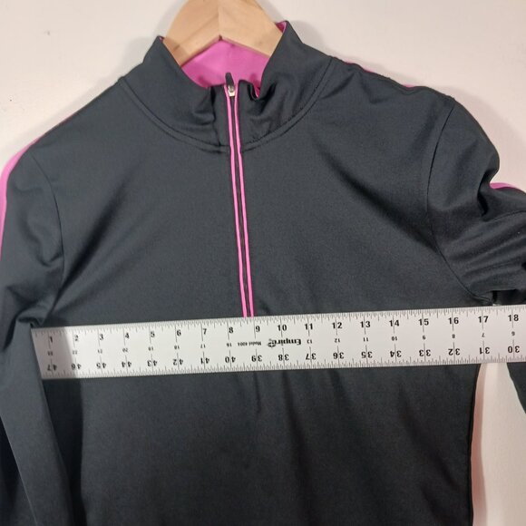 Lauren Ralph Lauren, Black W/ Pink Trim 1/4 Zip Pullover Size Medium, Activewear - Picture 11 of 15